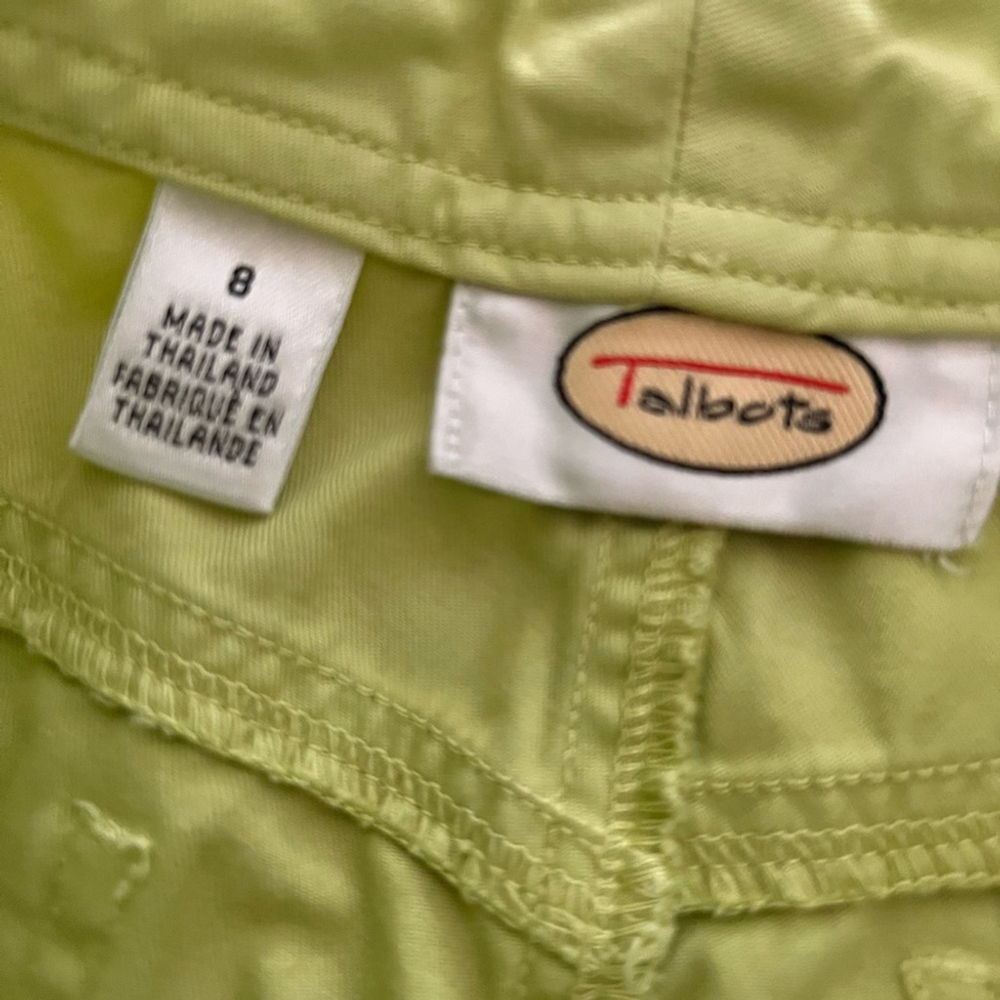Vintage Talbots Soft Lime Green Cotton Jeans Size 8 - Picture 7 of 7